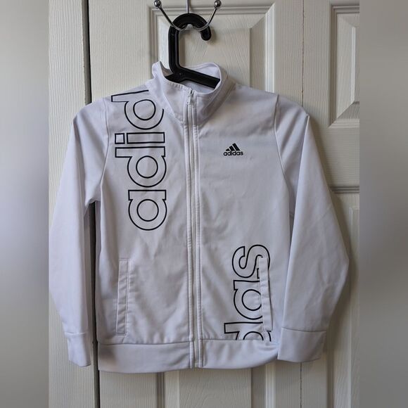 Adidas girls white jacket - Picture 1 of 9